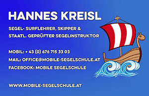 Visitenkarte Mobile Segelschule Hannes Kreisl